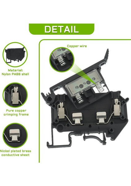 Uk5- UK5RD LED Dın Ray Sigorta Terminali 6'lı Paket Siyah (Yurt Dışından) indirimleri