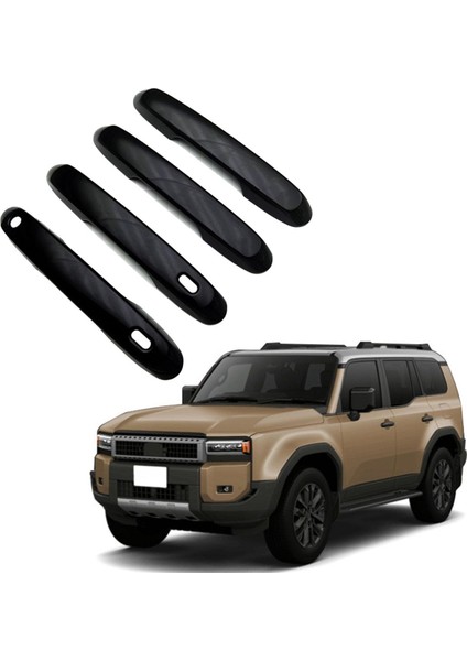 Toyota Land Cruiser Için 250 Prado LC250 2024 Araba Yan Kapı Kulpları Kapak Trim Aksesuarları Siyah (Yurt Dışından) modelleri