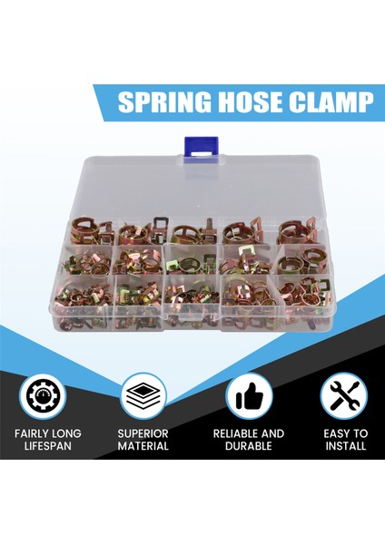 115 Adet Yaylı Hortum Kelepçesi 6-22MM Çinko Kaplamalı Yaylı Klips Yakıt (Yurt Dışından) fırsatları