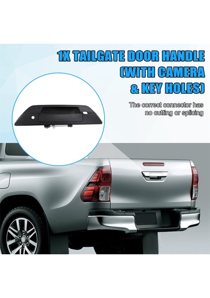 69090-0K110 Araba Arka Bagaj Bagaj Kapağı Kapısı Kameralı ve Toyota Hilux Revo 2015-2018 Siyah Için Anahtar Delikler (Yurt Dışından) indirimleri