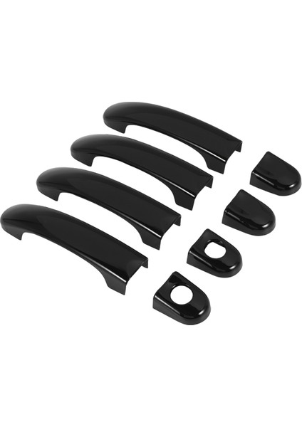 8pcs Set Abs Krom Kapı Kolu Kapaklar Taşıyıcı Için Trim T5 T6 Caddy Van 2003-2015 Parlak Siyah (Yurt Dışından)