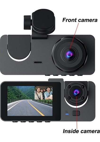 Hd 1080P Dash Cam Ön ve Arka Araç Kamerası 3 Lens Araç Kayıt Noktası Kablosuz Bağlı Araç Dvr (Yurt Dışından) indirimleri