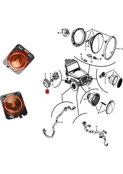 Yan Ön Çamurluk Işığı Halojen Marker Pozisyonu Jeep Wrangler Için Sinyal Işığı Jk 07-17 55077894AD 55077895AD (Yurt Dışından)