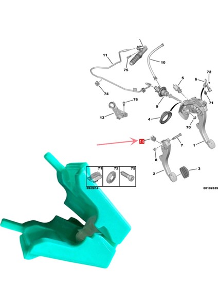 Debriyaj Ayak Yay Klibi Ana Silindir Top Pimi Klipsi 1609586780 9820342980 Peugeot 308S 4008 (P84) Yeni 308 (T9) (Yurt Dışından) modelleri