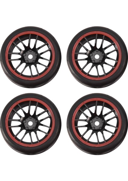 4pcs 12MM Hub Tekerlek Jantlar ve Rc Için Kauçuk Lastikler 1/10 Yol Touring Drift Araba R (Yurt Dışından)
