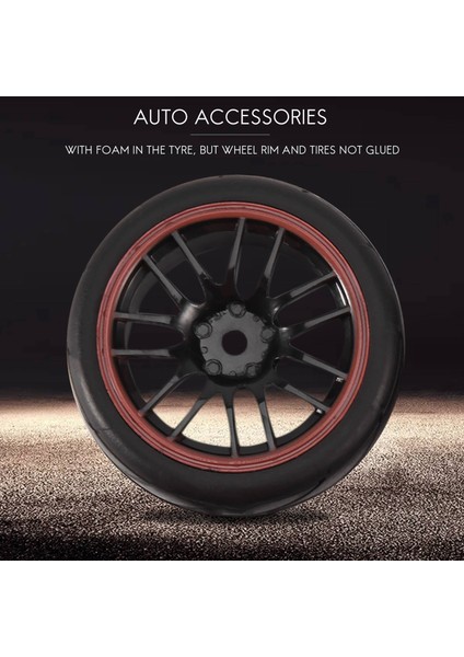 4pcs 12MM Hub Tekerlek Jantlar ve Rc Için Kauçuk Lastikler 1/10 Yol Touring Drift Araba R (Yurt Dışından) modelleri