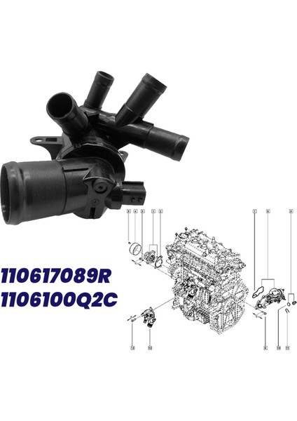 Araba Termostat Konutu 9803549480 1106100Q2C Nissan X-Trail 110617671R Için Renault-Scenic Koleos Için Mercedes-Benz Için (Yurt Dışından) indirimleri