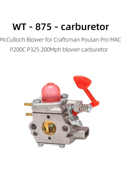 WT-875 Zanaatkar Poulan Pro Mcculloch Blower Mac MC200VS P200C P325 200MPH Blower Karbonhidrat Değiştir 545081855 (Yurt Dışından) fiyatları