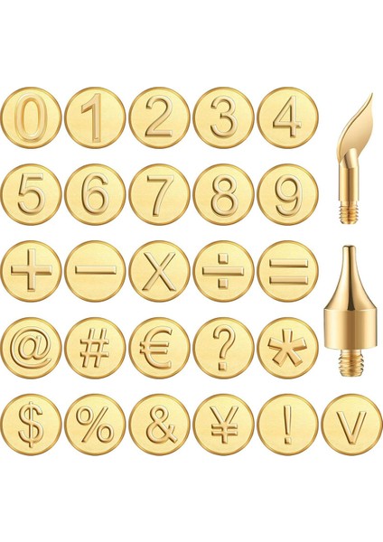 Ahşap Yakma Ucu Numarası Ahşap Yakma Aleti Numarası ve Sembol Seti (Yurt Dışından)