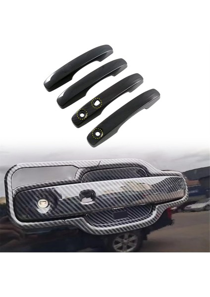 Ford Ranger 2023 2024 Dış Aksesuarlar Için Yan Kapı Kolu Kapak Döşemesi Abs Karbon Fiber - Akıllı Anahtar Deliği ile (Yurt Dışından) modelleri