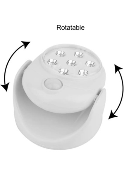 7 LED Kablosuz 360 Derece Dönme Hareketi Aktif Sensör Ultra Parlak Gece Işığı Otomatik Kızılötesi Duvar Lambası (Yurt Dışından) fırsatları