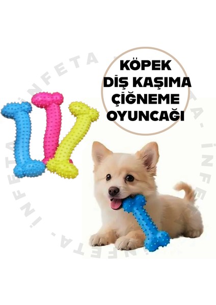 Kemik Şekilli Tırtıklı Diş Kaşıma Rahatlatıcı Köpek Çiğneme Oyuncağı 1 Adet