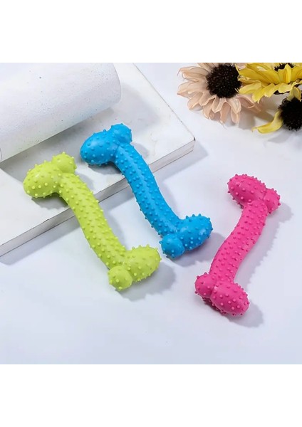 Kemik Şekilli Tırtıklı Diş Kaşıma Rahatlatıcı Köpek Çiğneme Oyuncağı 1 Adet fırsatları