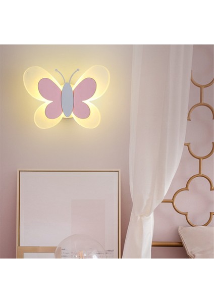LED Kelebek Duvar Lambası 14W 85-265V Çocuk Yatak Odası Lambası Modern Kelebek Duvar Lambaları, Beyaz ve Mavi (Yurt Dışından) fiyatları