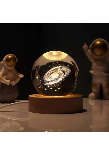 Sevgililer Günü Hediyesi Galaxy Kristal Top Lambası 3D Planet Moon Lamba USB LED Gece Işığı, C (Yurt Dışından) fiyatları
