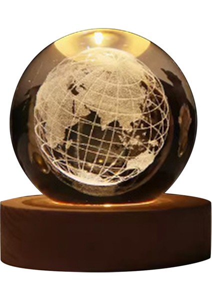 Sevgililer Günü Hediyesi Galaxy Kristal Top Lambası 3D Planet Moon Lamba USB LED Gece Işığı, C (Yurt Dışından) indirimleri