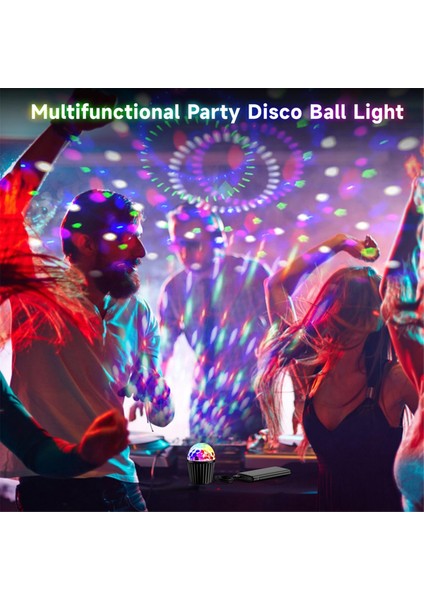 Parti Için 2 Paket Taşınabilir Mini Disko Topu Işığı, Rgb Dj Strobe Işığı Uzaktan Kumanda, Ses Aktif Sahne Işıkları (Yurt Dışından) modelleri