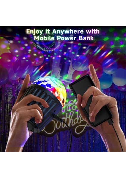 Parti Için 2 Paket Taşınabilir Mini Disko Topu Işığı, Rgb Dj Strobe Işığı Uzaktan Kumanda, Ses Aktif Sahne Işıkları (Yurt Dışından) indirimleri