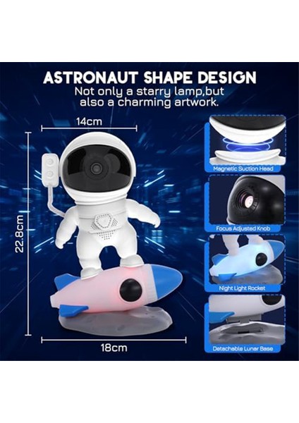 4K Hd Yıldız Projektör Galaxy Light, Yatak Odası Için Astronot Galaxy Projektör, Gece Işığı, Çocuklar ve Yetişkinler Için Hediyeler (Yurt Dışından) fırsatları