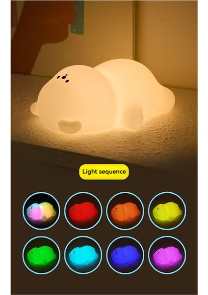 Silikon Yalan Yalan Düz Ayı LED Gece Işık Sevimli Hayvan Çocukları Gece Lambası Dokunma Kontrolü USB Şirket Için Şarj Edilebilir Lambalar (Yurt Dışından) fiyatları