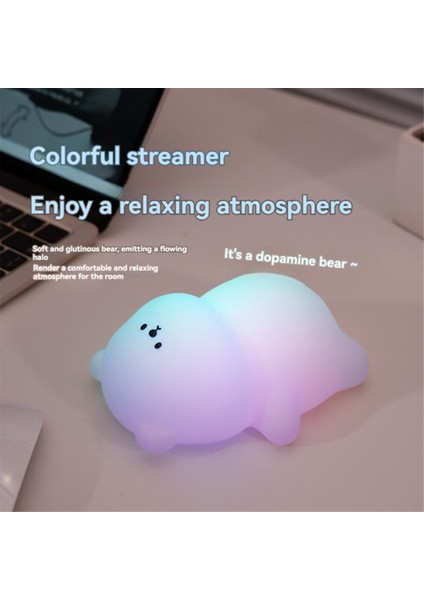 Silikon Yalan Yalan Düz Ayı LED Gece Işık Sevimli Hayvan Çocukları Gece Lambası Dokunma Kontrolü USB Şirket Için Şarj Edilebilir Lambalar (Yurt Dışından) indirimleri