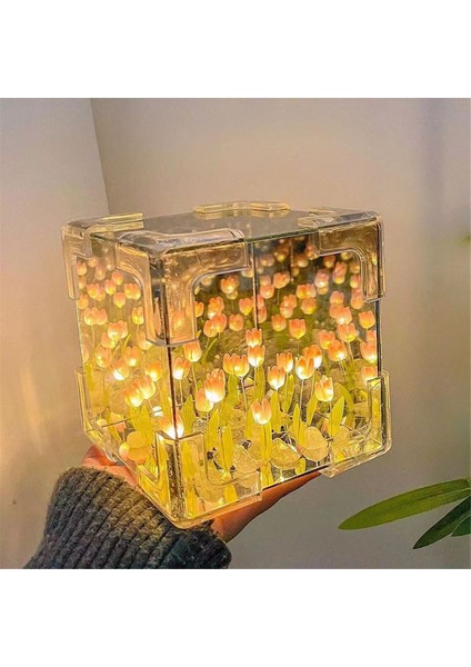 Dıy Lale Ayna Katı Gece Işık Odası Dekor Süsü El Yapımı Malzeme Paket Masa Dekorasyon Mavi (Yurt Dışından) fırsatları