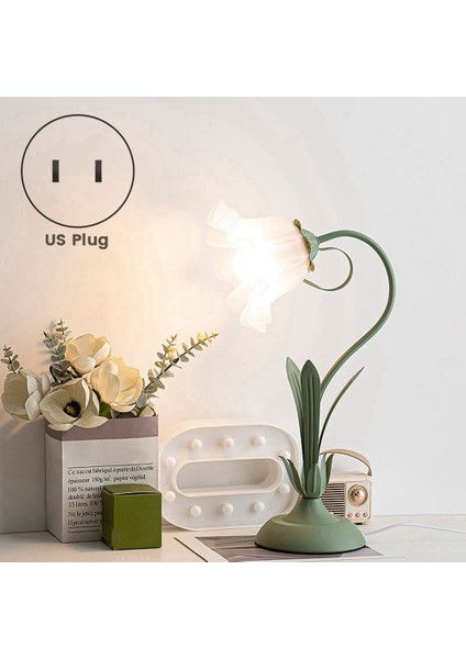 Sevimli Çiçek Masası Lambası, LED Ampul Retro Başucu Lambası ile 3 Renk Sıcaklık Masa Lambası (Yurt Dışından) fiyatları