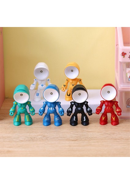 6pcs Gece Işığı Çocuklar Için Mini Robot LED Gece Kahraman Masa Lambası Erkek Kız Yatak Odası Ev Dekorasyonları (Yurt Dışından) fiyatları