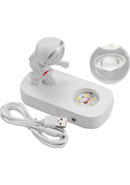 Gece Işığı, Astronotun Yıldızlı Yürüyüş Kristal Top Gece Işığı, USB Bağlantı, Tatil ve Yıldönümü Hediyeleri, Yaratıcı Süsler (Yurt Dışından)