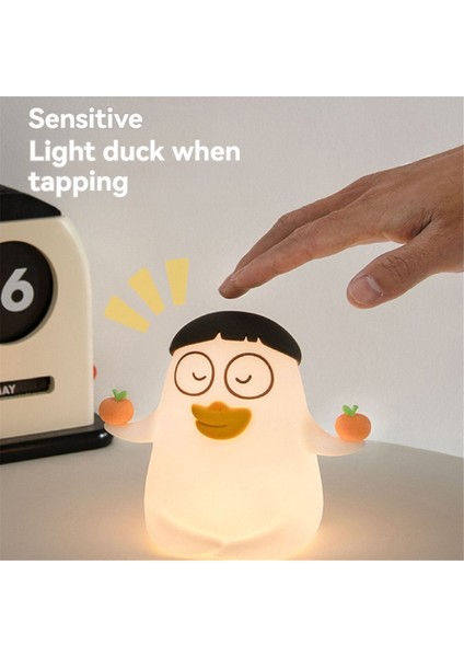 Ördek Pat Pat Lambası USB Sevimli Masaüstü Süs Silikon Lamba Yatak Başucu Yatak Odası Için Gece Işığı B (Yurt Dışından) fiyatları