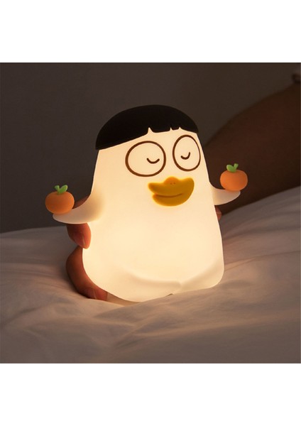 Ördek Pat Pat Lambası USB Sevimli Masaüstü Süs Silikon Lamba Yatak Başucu Yatak Odası Için Gece Işığı B (Yurt Dışından) modelleri