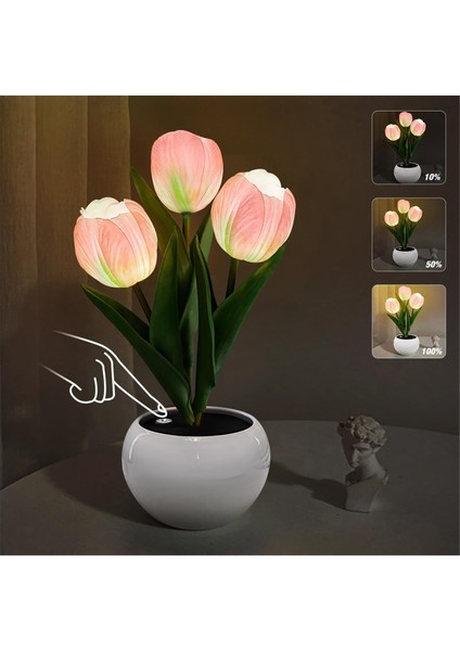 Lale Lamba Işıkları Masa Lambası Çiçek Masası Lambası LED Lale Gece Işığı Oturma Odası Için Yatak Odası Ev Oturma Odası (Yurt Dışından) fiyatları