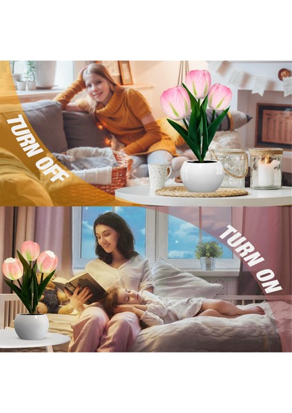 Lale Lamba Işıkları Masa Lambası Çiçek Masası Lambası LED Lale Gece Işığı Oturma Odası Için Yatak Odası Ev Oturma Odası (Yurt Dışından) fırsatları