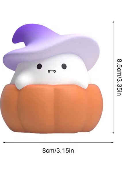 LED Balkabağı Hayalet Silikon Lamba Silikon LED Hafif Gece Işığı USB Şarj Edilebilir Başucu Lambası Ofisler Için Yatak Odası B (Yurt Dışından) modelleri