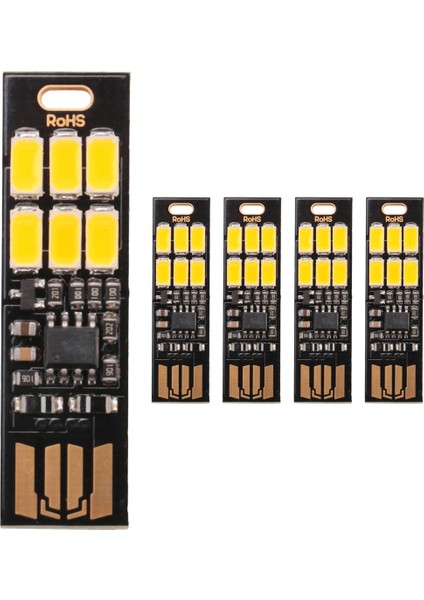 5pcs 6 LED Gece Işığı Soshine USB Güç 1W 5V Dokunmatik Dimmer Sıcak Beyaz Işık Yeni (Yurt Dışından)