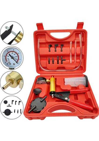 Manuel Vakum Pompası Set Fren Sıvısı Deşarj Aracı Otomatik Onarım Aracı Alüminyum Pompa Basınç Vakum Göstergesi Dedektörü (Yurt Dışından) fiyatları