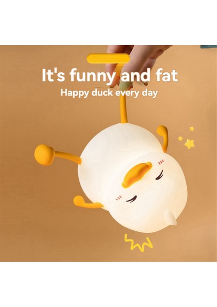 Gece Işık USB Şarj Cep Telefonu Sahibi Pat Işık Yatak Odası Başucu Uyku Şişman Ördek Gece Işık (Yurt Dışından) fırsatları