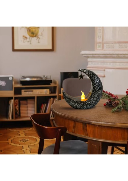 2pcs Ramazan Dekorasyonları Eid Süslemeleri Ramazan Kareem Masa Tabanı Ramazan Fenerleri (Siyah+Gümüş) (Yurt Dışından) modelleri