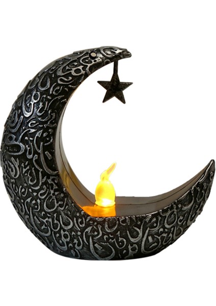 2pcs Ramazan Dekorasyonları Eid Süslemeleri Ramazan Kareem Masa Tabanı Ramazan Fenerleri (Siyah+Gümüş) (Yurt Dışından) indirimleri