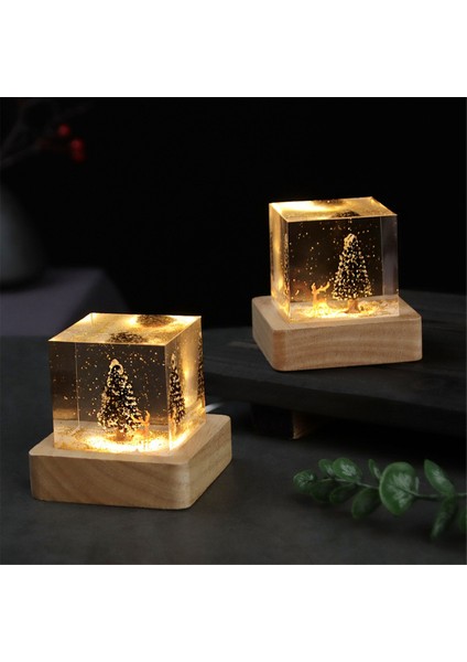 Masa Art Deco Cube Noel Ağacı Figürinler Iç Oda Masa Pırıltı Dekorasyonlu Hediyeler (Yurt Dışından) modelleri
