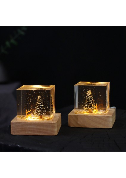 Masa Art Deco Cube Noel Ağacı Figürinler Iç Oda Masa Pırıltı Dekorasyonlu Hediyeler (Yurt Dışından) indirimleri