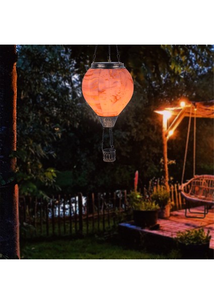 Sıcak Hava Balon Güneş Feneri ile Titreyen Alev Işığı Açık Güneş Asılı Işıklar Bahçe Avlusu Için Su Geçirmez (Yurt Dışından) indirimleri