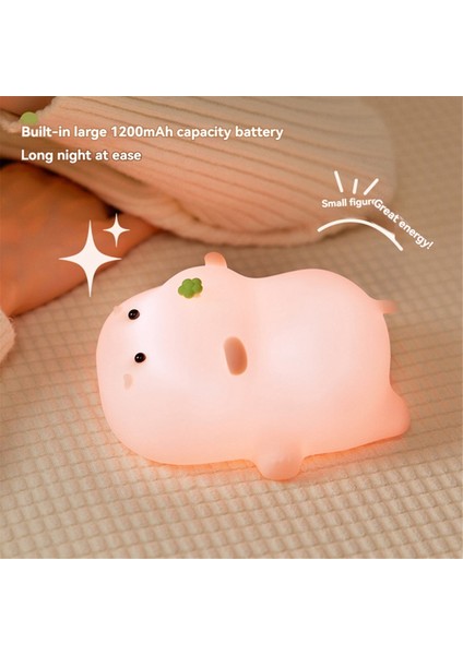 Hippo Bebek Gece Işık Sevimli Karikatür Çocuk Yat Başı Dekorasyon Atmosferi Hafif Yumuşak Işık Uyku Lambası (Yurt Dışından) modelleri