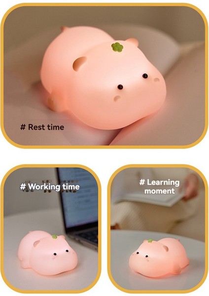 Hippo Bebek Gece Işık Sevimli Karikatür Çocuk Yat Başı Dekorasyon Atmosferi Hafif Yumuşak Işık Uyku Lambası (Yurt Dışından) fırsatları