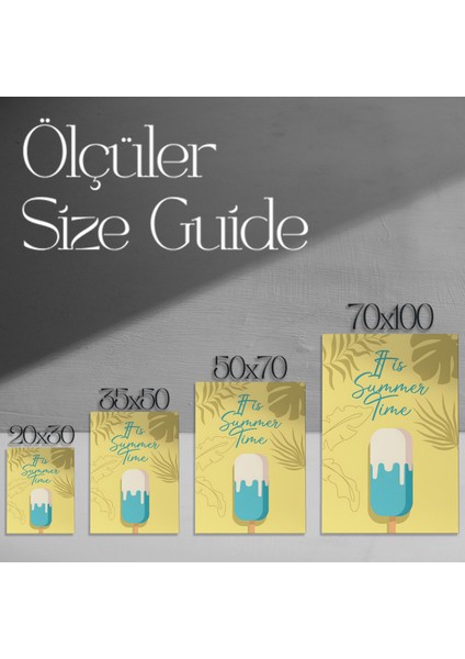 Yaz Günleri Dondurma İllüstrasyon Tablosu modelleri