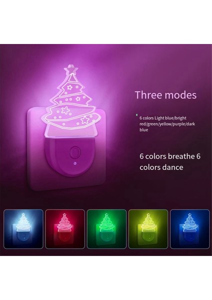 2pcs Noel Ağacı Gece Işığı, Renk Değiştiren Çocuklar Gece Işığı, Geride Dökme Sensörü, Gökkuşağı LED Gece Işığı, Abd Fiş (Yurt Dışından) fiyatları