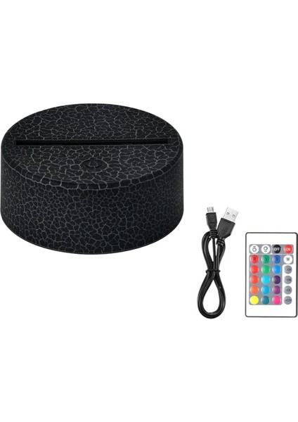 3D Gece Işık Taban Renk Değiştiren Aydınlık Taban Işık USB Arayüz LED Işık Ekran Temel Gece Işık Plastik Base, B (Yurt Dışından)