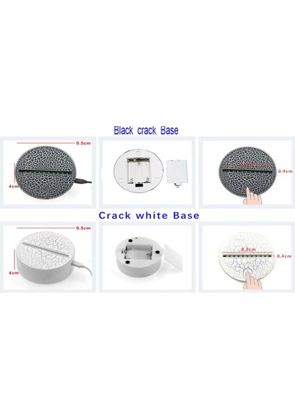 3D Gece Işık Taban Renk Değiştiren Aydınlık Taban Işık USB Arayüz LED Işık Ekran Temel Gece Işık Plastik Base, B (Yurt Dışından) fırsatları