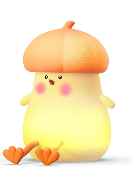 Kawaii&#39;nin Küçük Sebze Tavuğu Küçük Gece Işık Yatak Odası Sevimli Atmosfer Işık Turuncu (Yurt Dışından) indirimleri