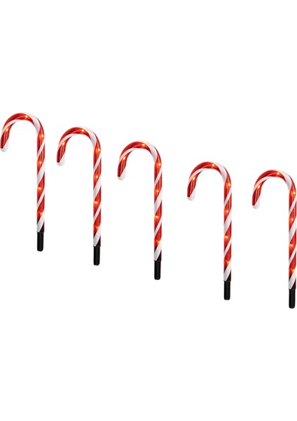 Parlak 5pcs 14 Inç Noel Şeker Kamışı Yol Işaretleri, Noel Yol Işıkları Açık Bahçe Için Sıcak Beyaz Işıklar (Yurt Dışından)